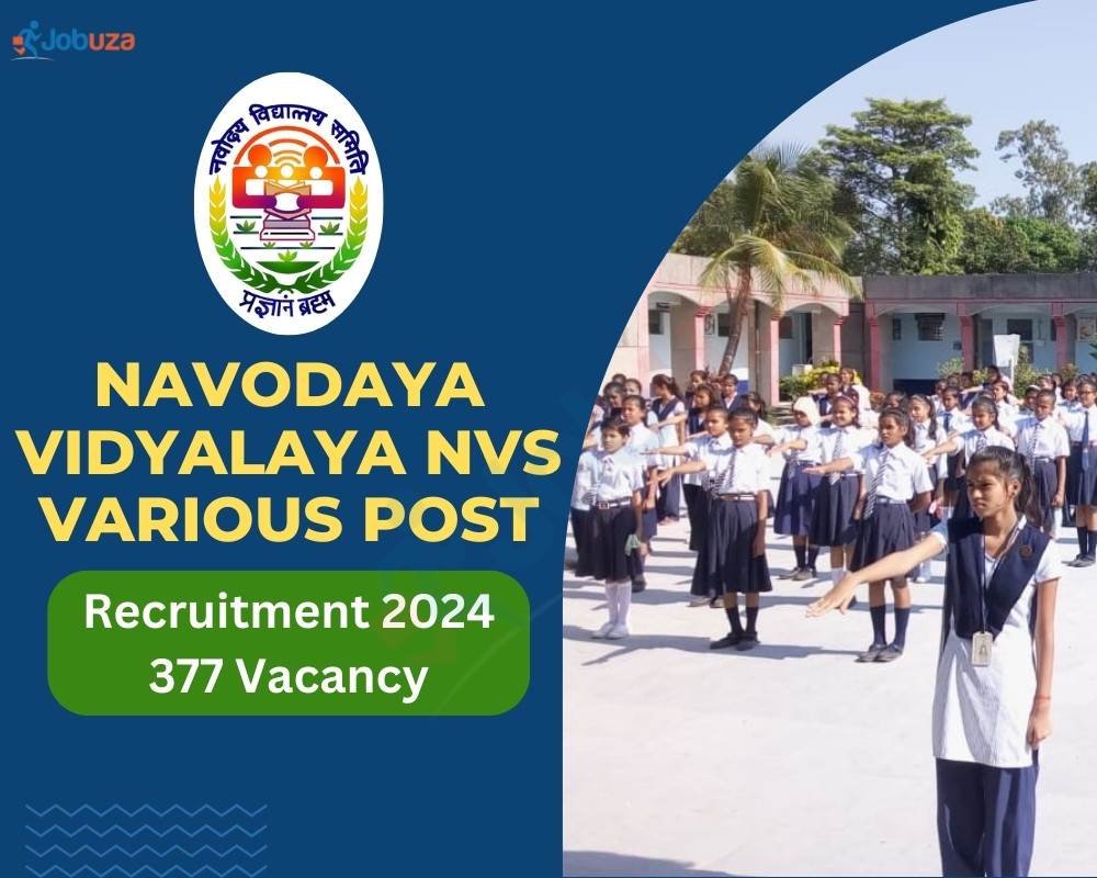 Navodaya Vidyalaya NVS Various Post Recruitment 2024 - 1377 Vacancy: Apply Online, Notification Out